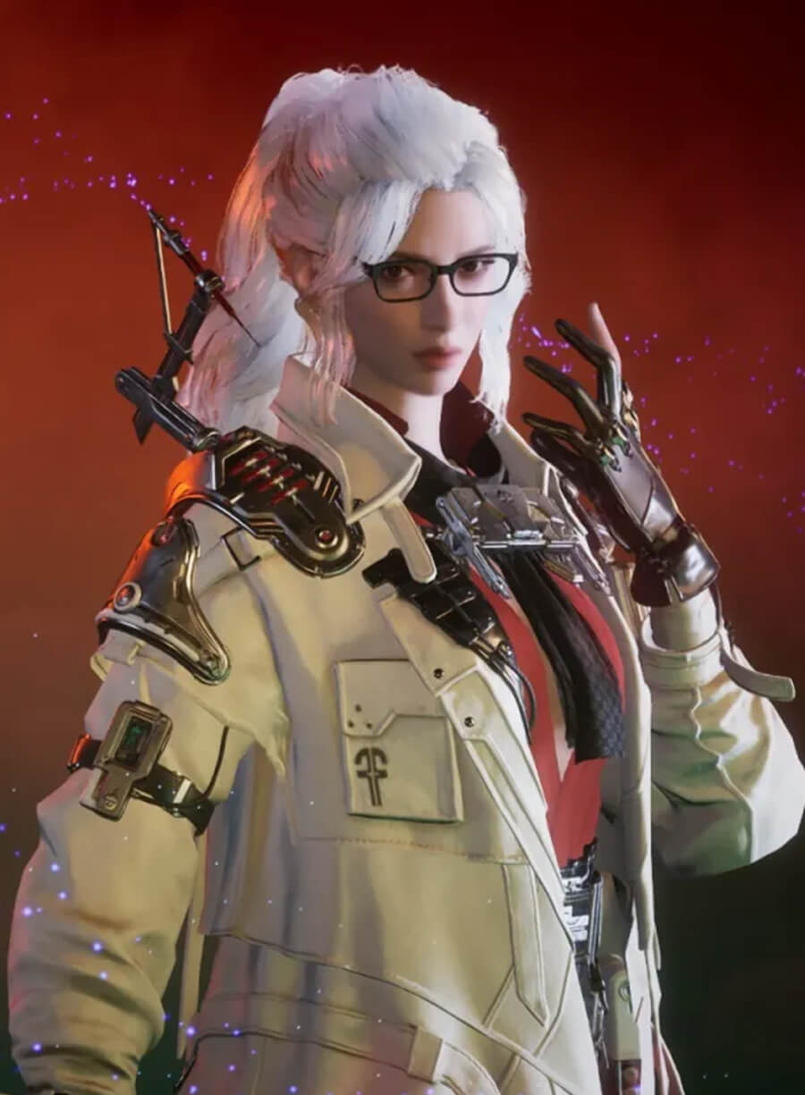 Harpoon Gley Inspired White Faux Leather / Real Leather Coat - The First Descendant Game Style