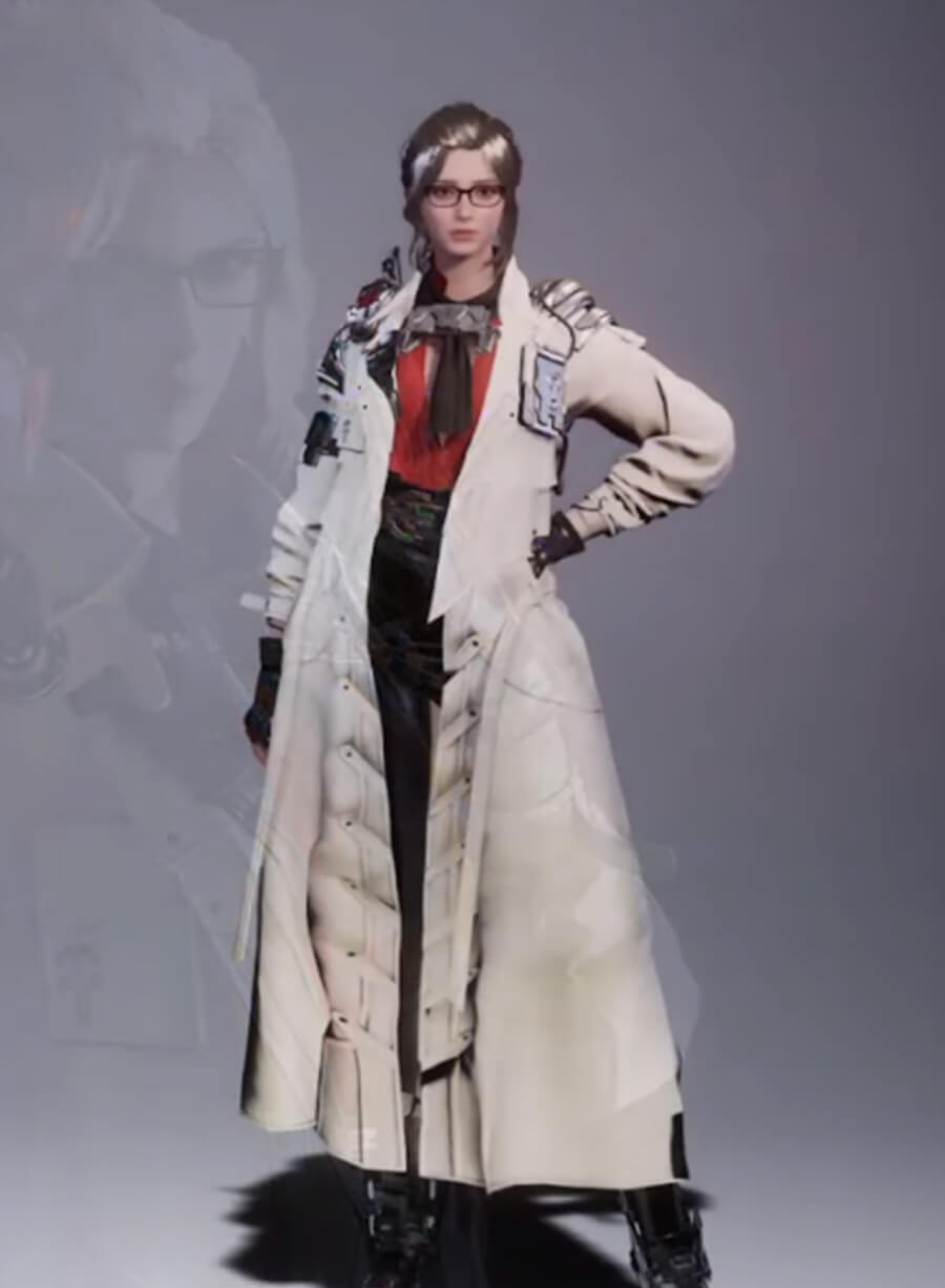 Harpoon Gley Inspired White Faux Leather / Real Leather Coat - The First Descendant Game Style