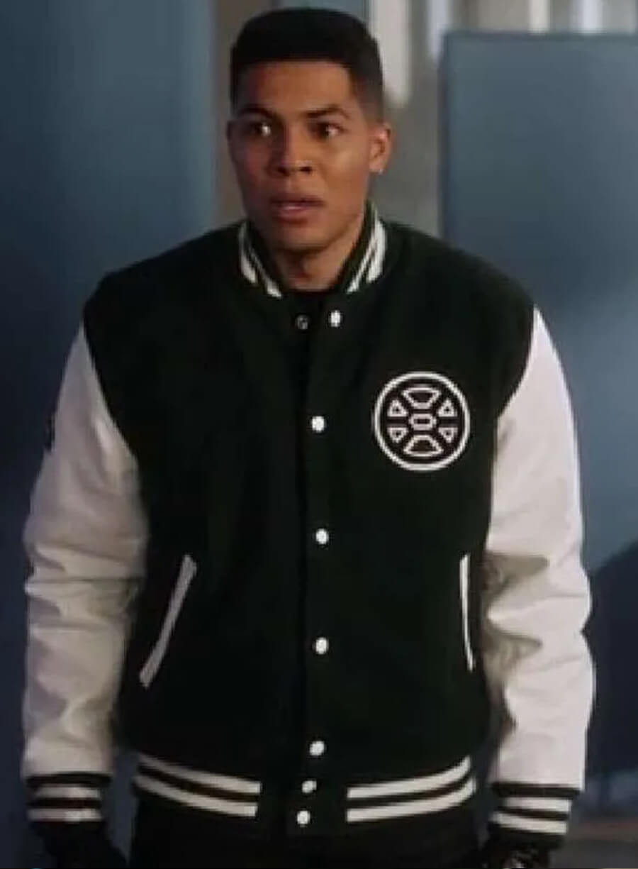 Harpoon Deon Owens Inspired Green and White Varsity Jacket - The Flash S08 Style