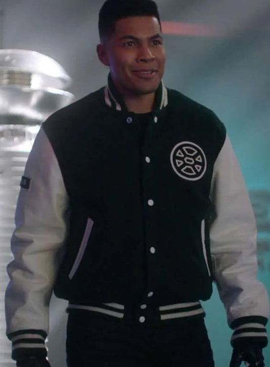 Harpoon Deon Owens Inspired Green and White Varsity Jacket - The Flash S08 Style