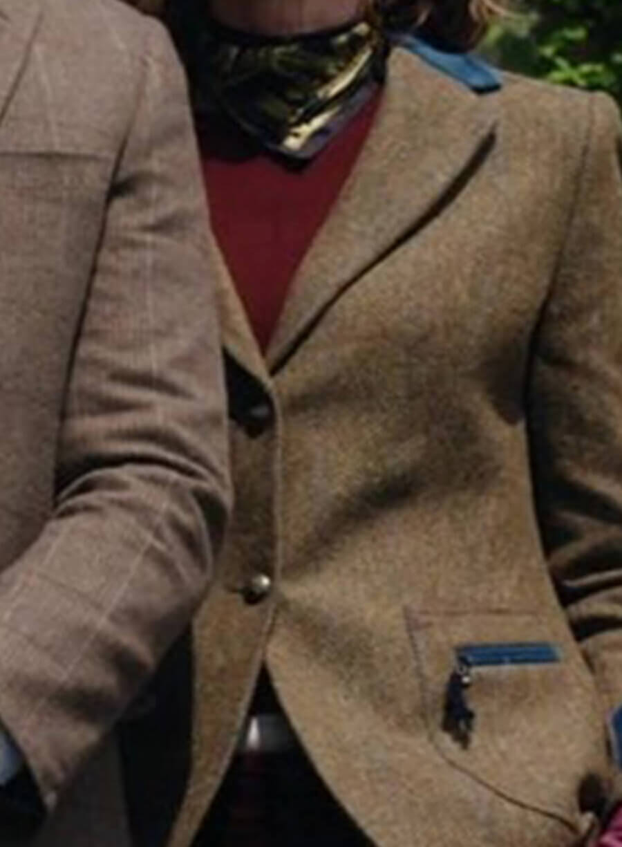 The Gentlemen Lady Sabrina Joely Richardson Brown Wool Blazer
