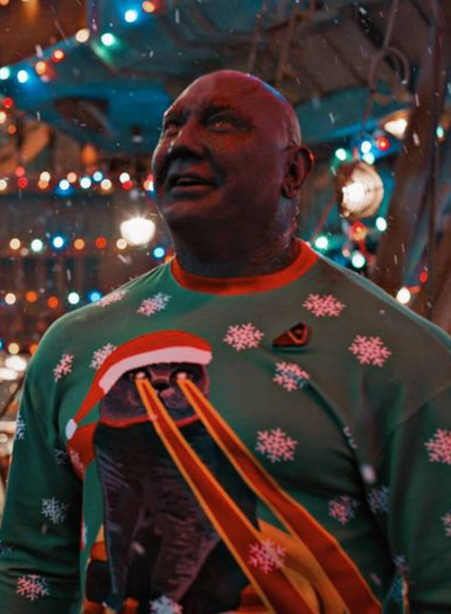 Harpoon Drax The Destroyer Inspired Green Fleece Leather Jacket - The Guardians Of The Galaxy Holiday Style