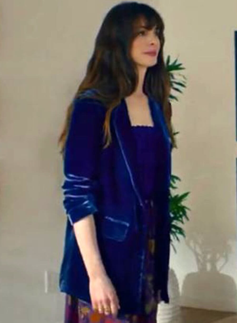 Harpoon Sol�ne Inspired Blue Velvet Leather Jacket - The Idea Of You 2024 Style