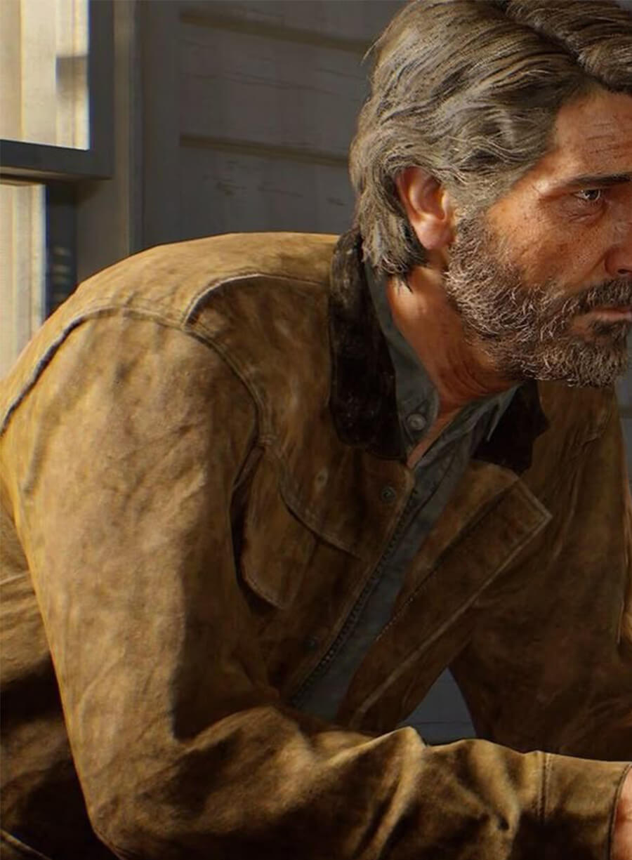 Harpoon Joel Miller Inspired Brown Suede Leather Leather Jacket - The Last of Us Style