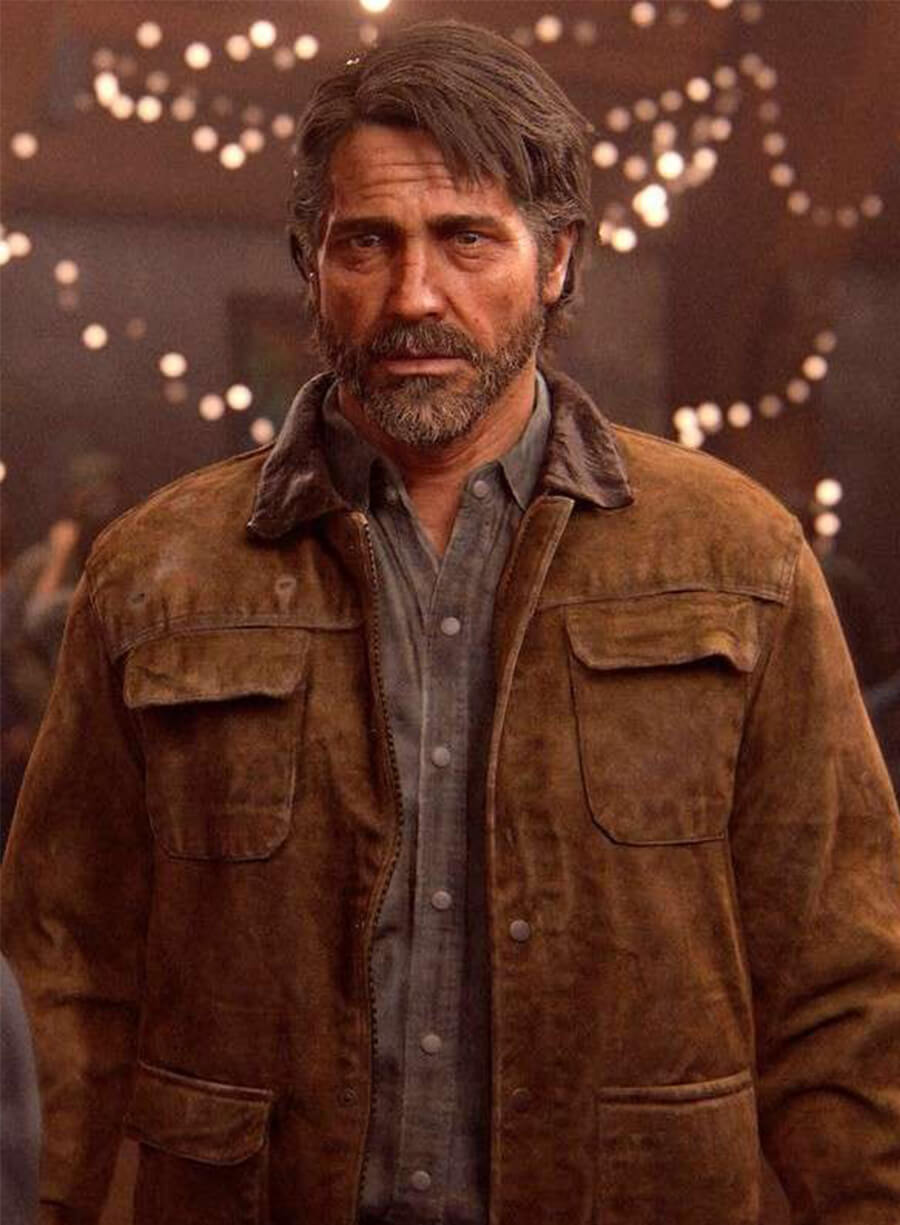 Harpoon Joel Miller Inspired Brown Suede Leather Leather Jacket - The Last of Us Style