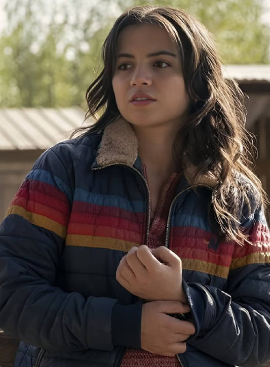 Harpoon Isabela Merced Inspired Blue Parachute Fabric Leather Jacket - The Last of Us 2 Style