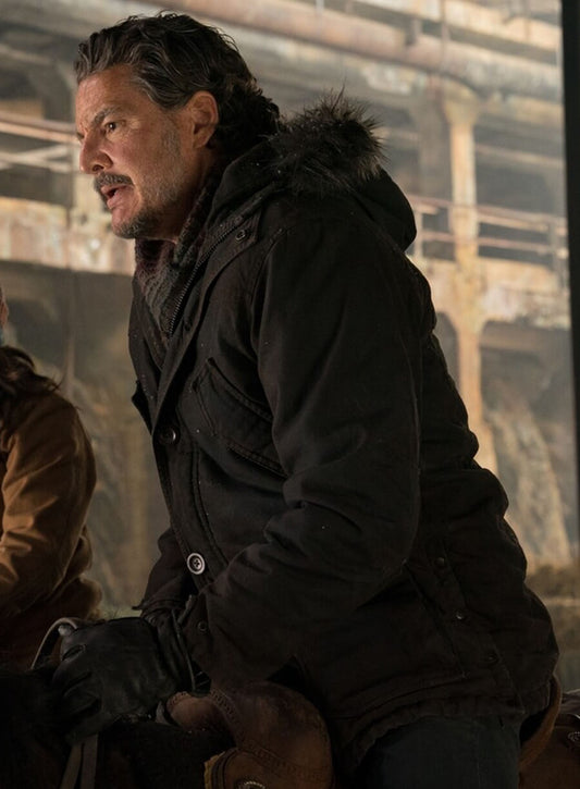 Harpoon Joel Miller Inspired Black Cotton Hooded Jacket - The Last of Us 2 Style