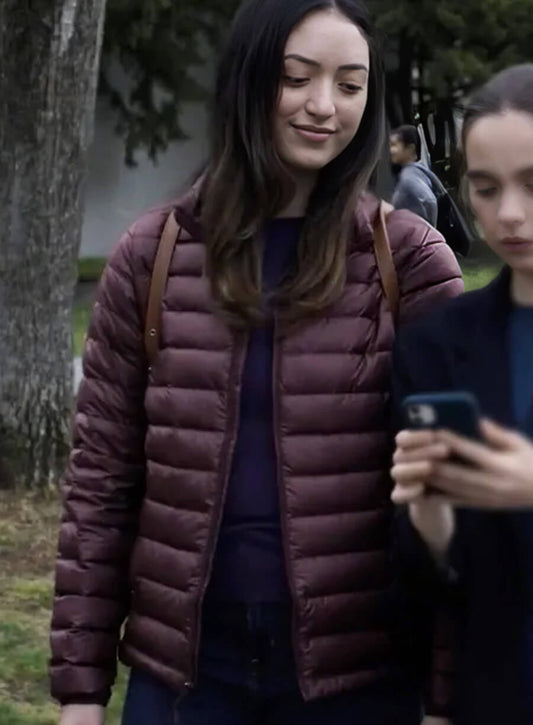 Harpoon Charlotte Harper Inspired Maroon Leather Jacket - The Night Agent S01 Style
