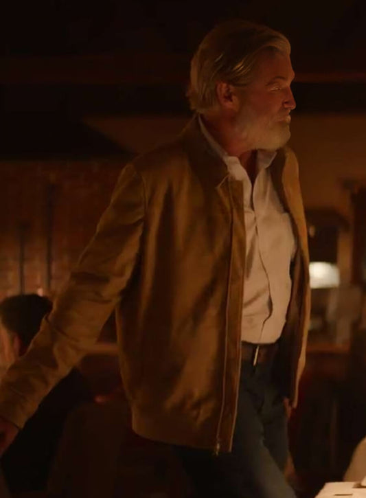 Harpoon Jeff Bridges Inspired Brown Suede Leather Leather Jacket - The Old Man Tv Series Style