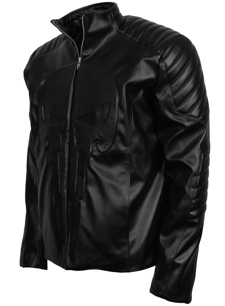 Harpoon The Punisher Cosplay Inspired Black Real Leather / Faux Leather Costume Jacket