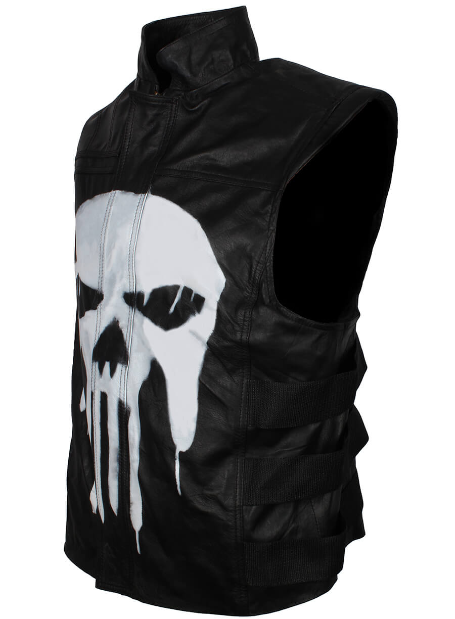 Harpoon the Punisher Inspired Black Real Leather Leather Jacket