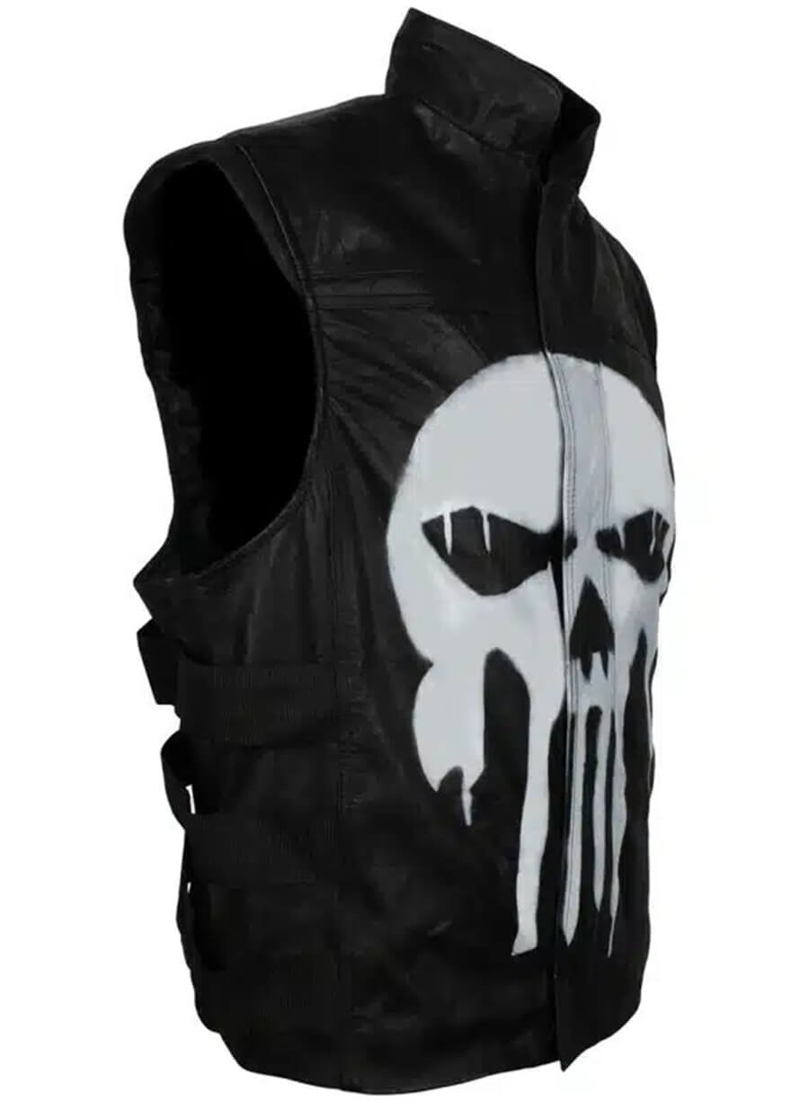 Harpoon the Punisher Inspired Black Real Leather Leather Jacket