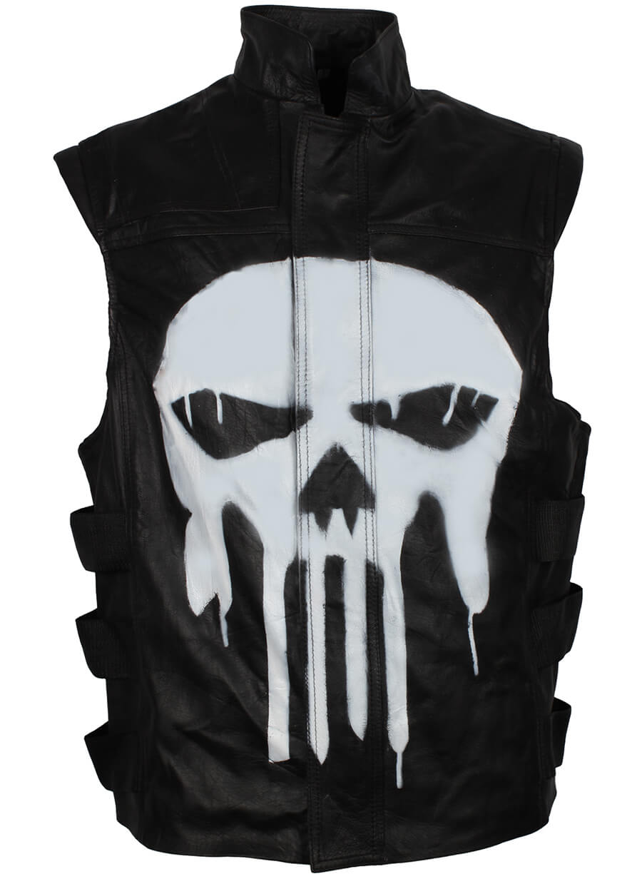 Harpoon the Punisher Inspired Black Real Leather Leather Jacket