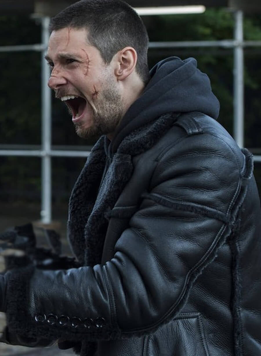 Harpoon Jigsaw Inspired Black Leather Jacket - The Punisher S02 Style