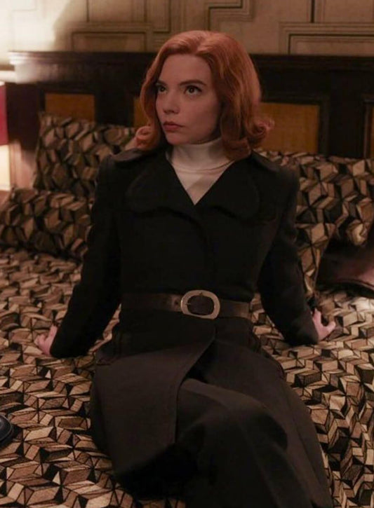 Harpoon Beth Harmon Inspired Black Coat - The Queen's Gambit Style