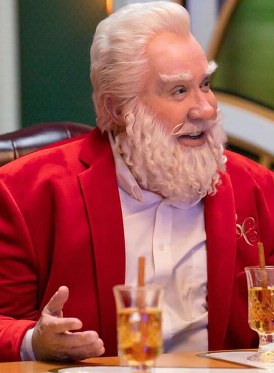 Harpoon Santa Claus Inspired Red Velvet Fabric Leather Jacket - The Santa Clauses Style