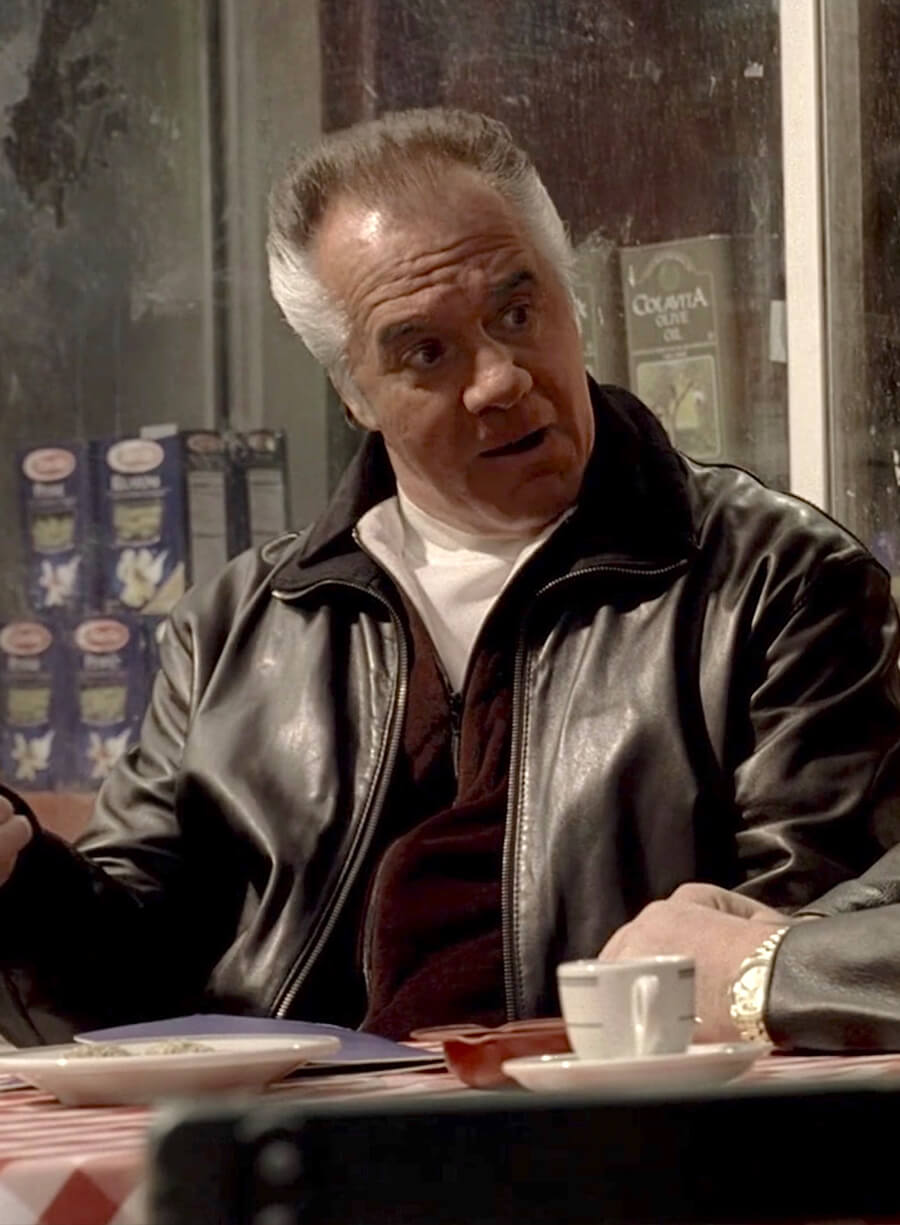 Harpoon Paulie Gualtieri Inspired Black Genuine Leather Leather Jacket - The Sopranos Style