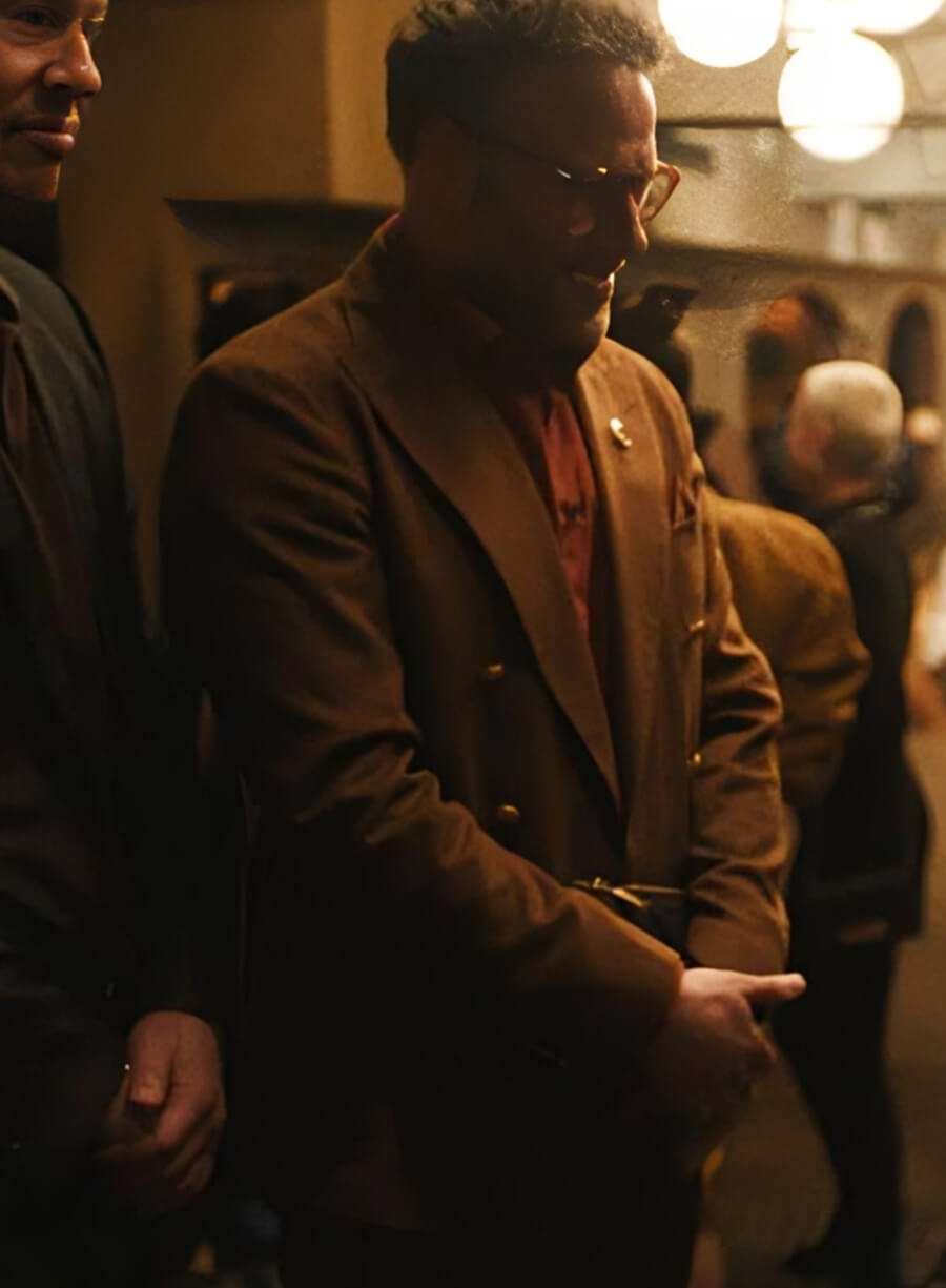 Harpoon Seth Rogen Inspired Brown Cotton Fabric Coat - The Studio Style