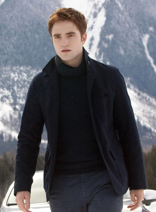 Harpoon Edward Cullen Inspired Black Wool Fabric Wool Jacket - The Twilight Saga: Breaking Dawn 2 Style