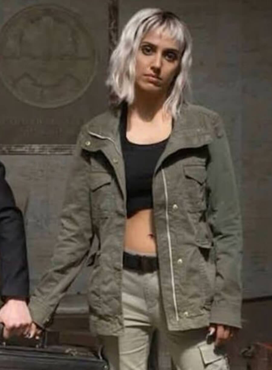 Harpoon Lila Pitts Inspired Gray Leather Jacket - The Umbrella Academy Style