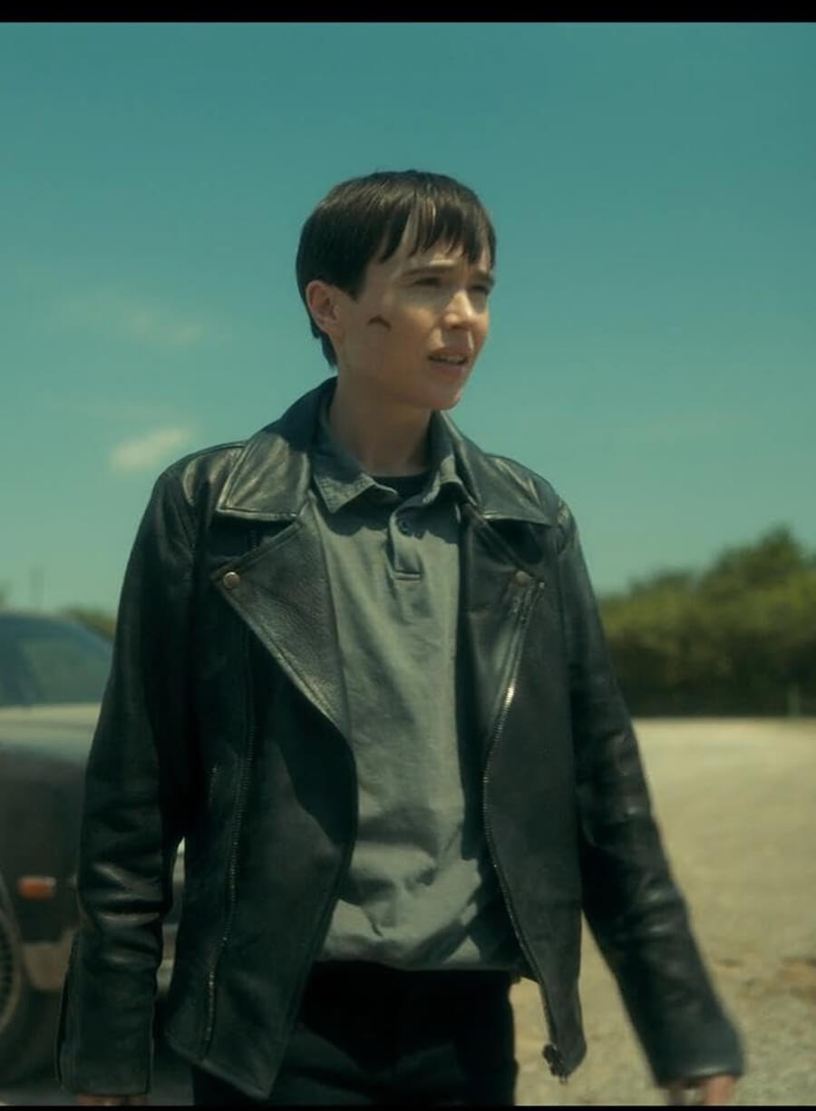 Harpoon Vanya Hargreeves Inspired Black Leather Jacket - The Umbrella Academy Style