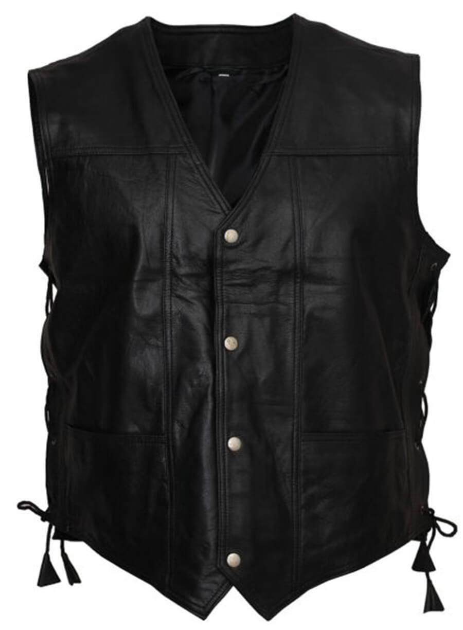 Harpoon Daryl Dixon Inspired Black Leather Jacket - The Walking Dead Series Style