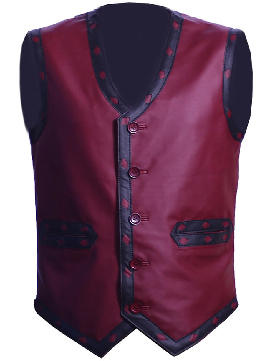 Harpoon The Warriors Ajax Vest Cosplay Inspired Maroon Faux Leather or Real Leather Costume Jacket