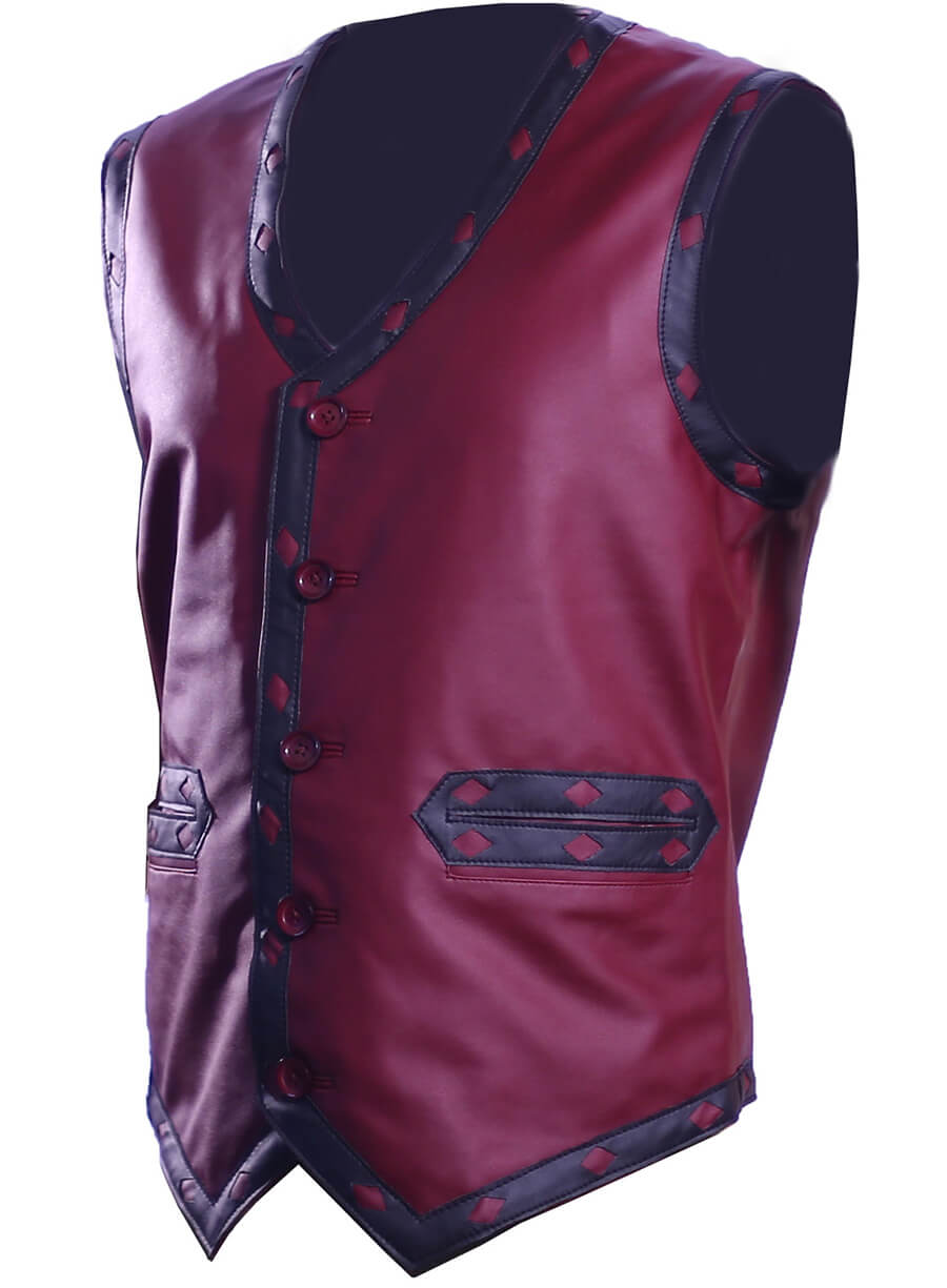 Harpoon The Warriors Ajax Vest Cosplay Inspired Maroon Faux Leather or Real Leather Costume Jacket