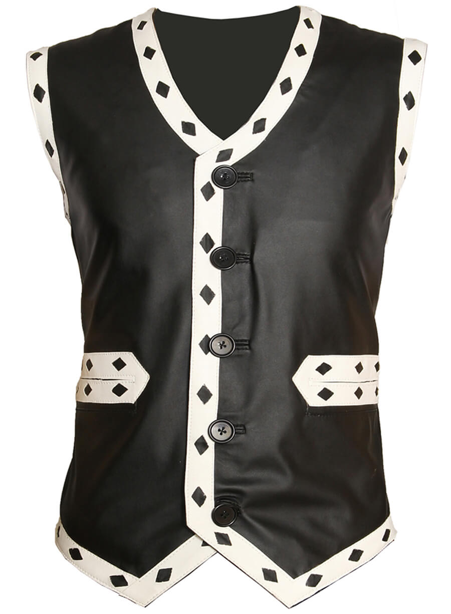 Harpoon The Warriors Vest Inspired Black Faux Leather or Real Leather Leather Jacket