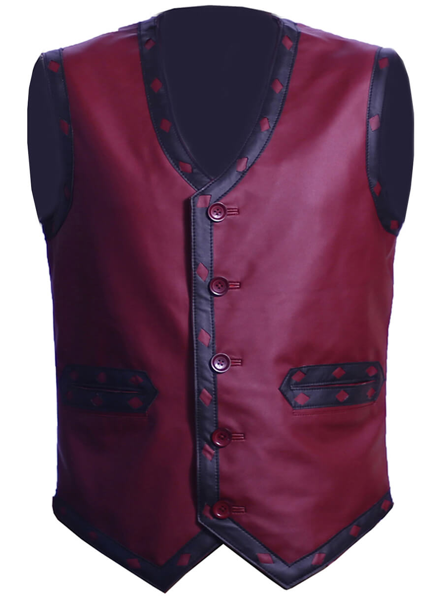 Harpoon The Warriors Game Maroon Vest Inspired Maroon Faux Leather or Real Leather Leather Jacket