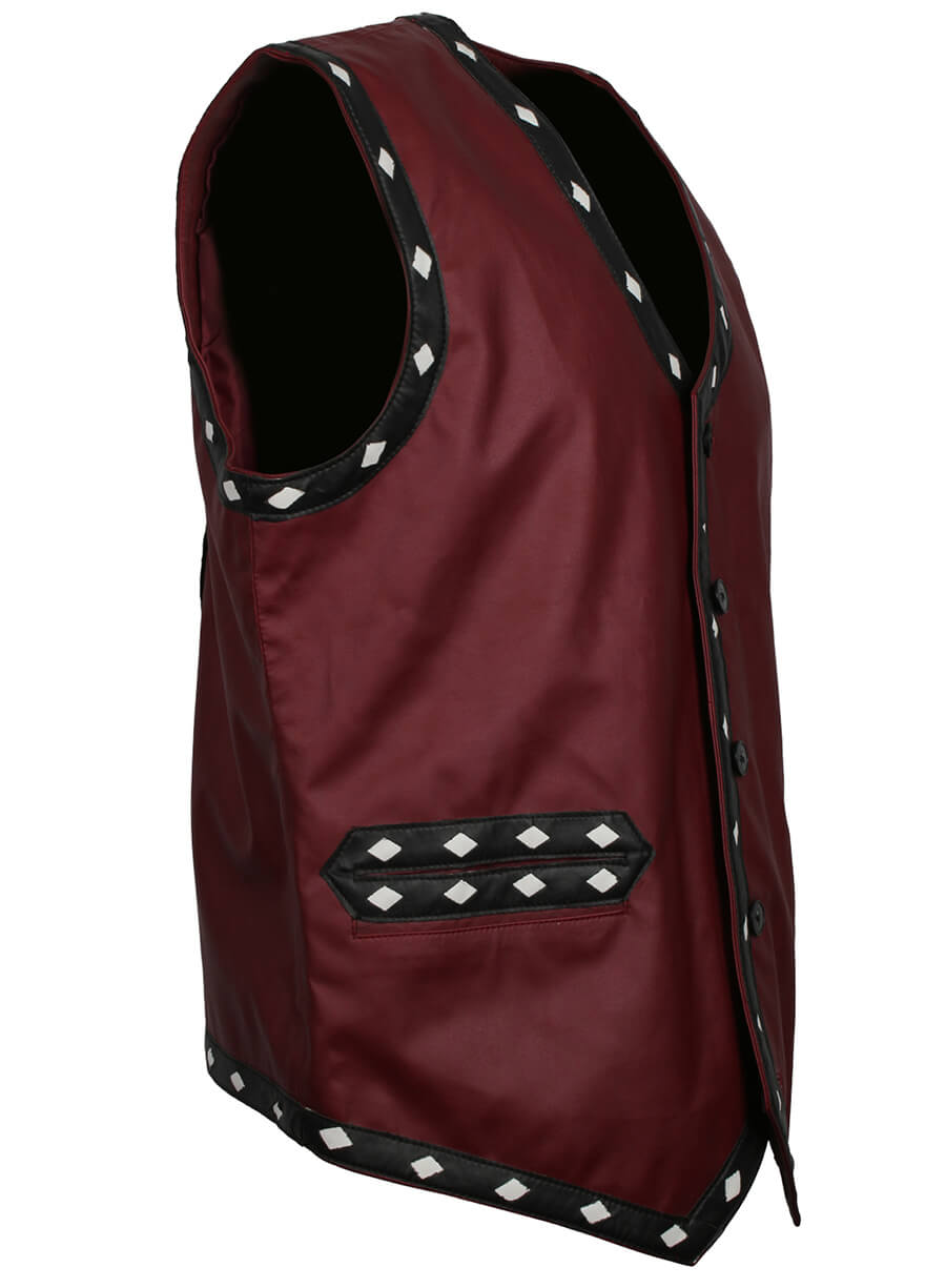 Harpoon The Warriors Maroon Ajax Vest Inspired Maroon Faux Leather or Real Leather Costume Jacket
