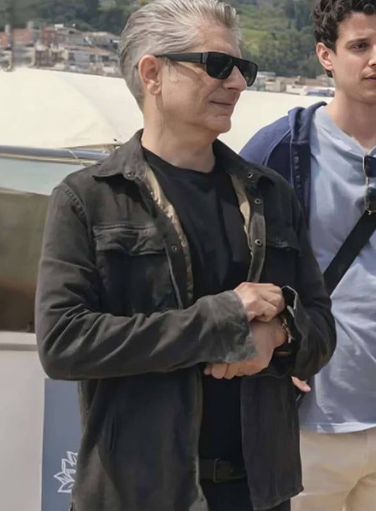 Harpoon Michael Imperioli Inspired Black Cotton Jacket - The White Lotus Style