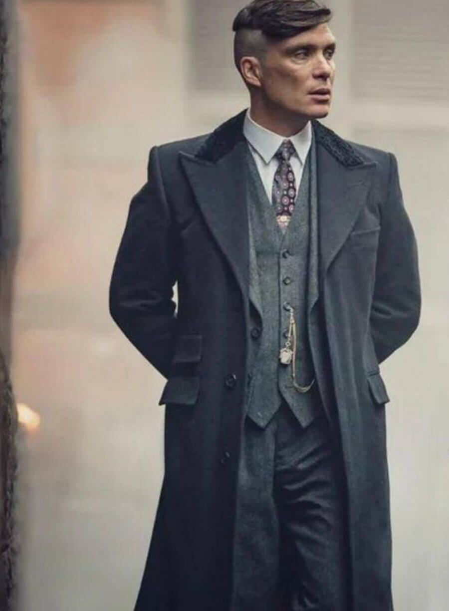 Harpoon Thomas Shelby Inspired Black Coat - Peaky Blinders Style