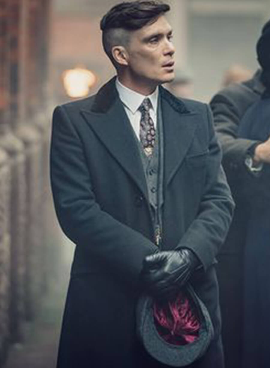 Harpoon Thomas Shelby Inspired Black Coat - Peaky Blinders Style