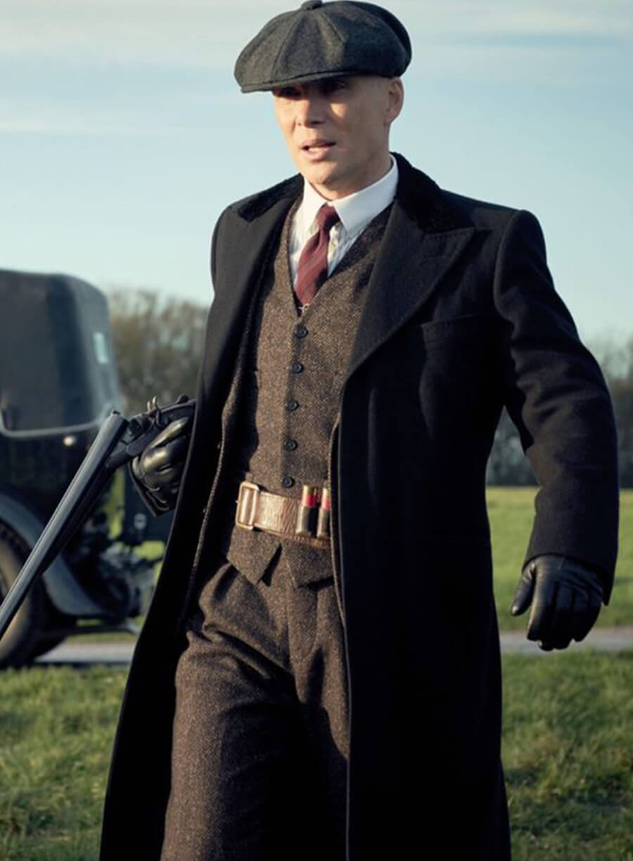 Harpoon Thomas Shelby Inspired Black Coat - Peaky Blinders Style