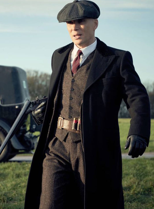 Harpoon Thomas Shelby Inspired Black Coat - Peaky Blinders Style