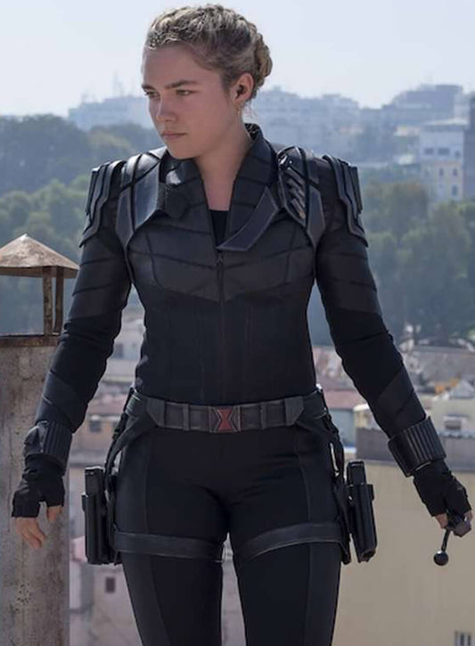 Harpoon Florence Pugh Inspired Black Real Leather Costume Jacket - Thunderbolts 2025 Style