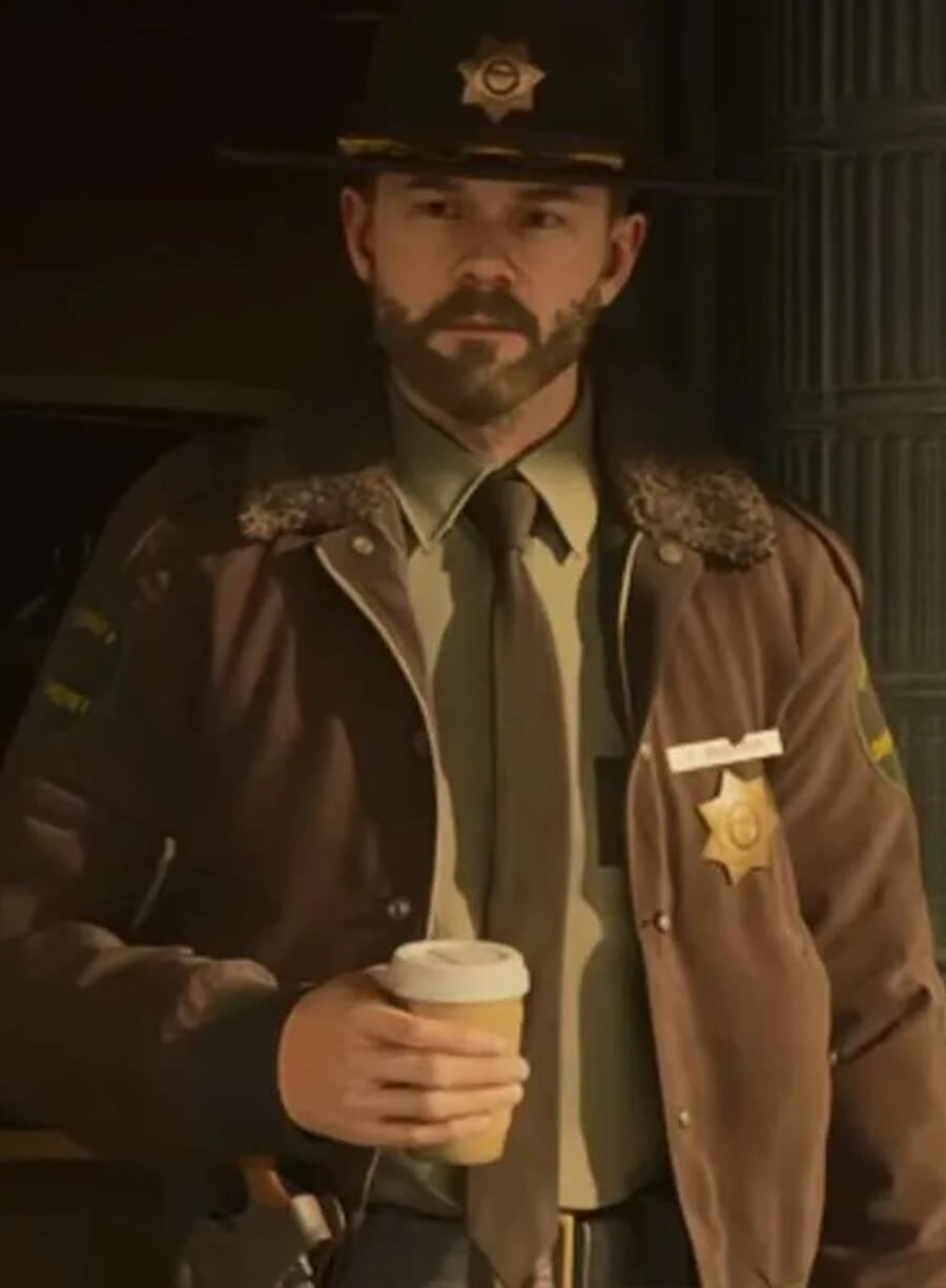 Harpoon Tim Breaker Inspired Brown Leather Jacket - Alan Wake 2 Style