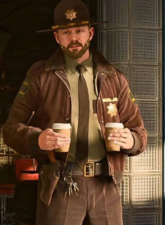 Harpoon Tim Breaker Inspired Brown Leather Jacket - Alan Wake 2 Style