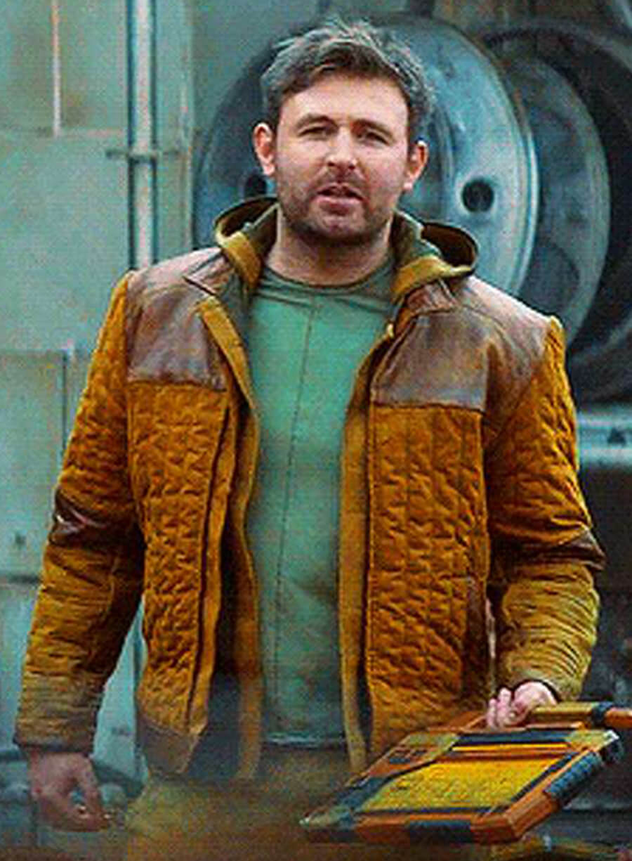 Harpoon James McArdle Inspired Brown Parachute Fabric Leather Jacket - Andor Tv Series Style