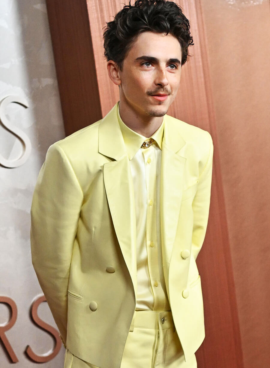 Harpoon Timoth�e Chalamet Inspired Yellow Leather Jacket - Oscars Red Carpet 2025 Style