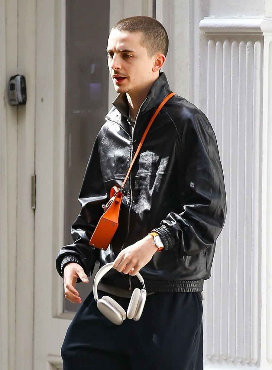 Harpoon Timothee Chalamet Inspired Black Leather Jacket