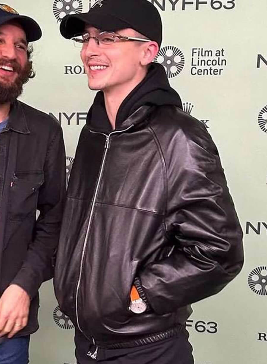 Harpoon Timothee Chalamet Inspired Black Leather Jacket