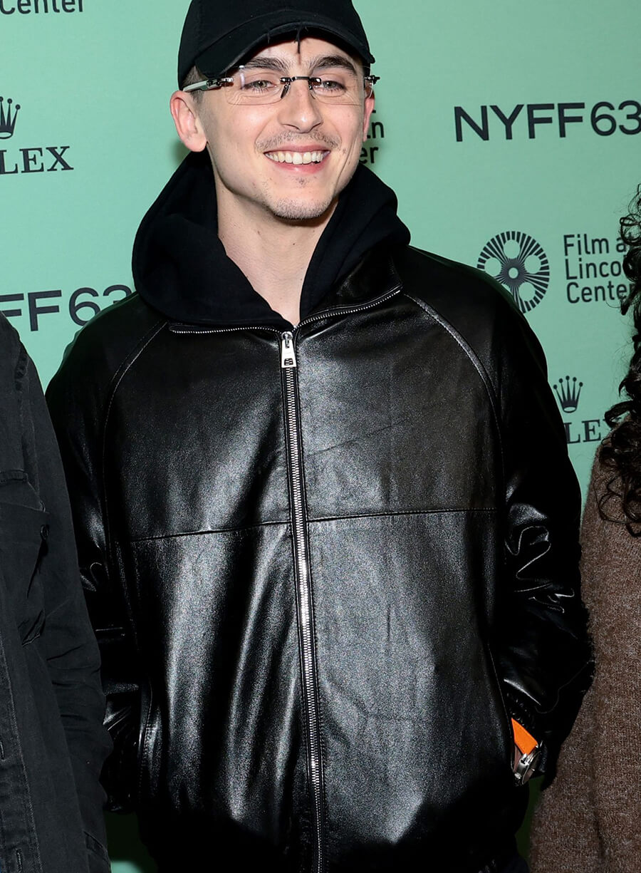 Harpoon Timothee Chalamet Inspired Black Leather Jacket