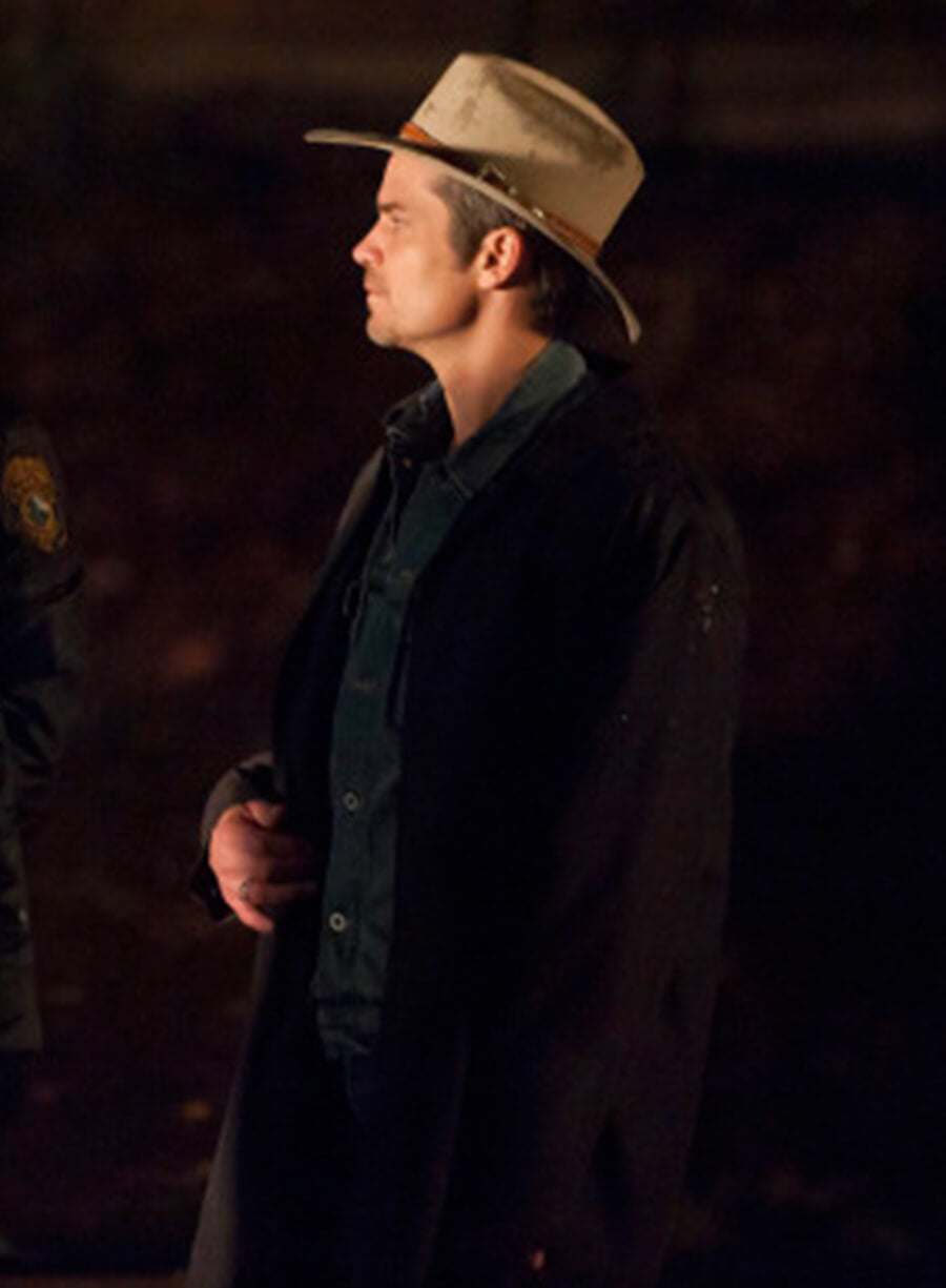 Harpoon Raylan Givens Inspired Black Cotton Fabric Coat - Justified Style