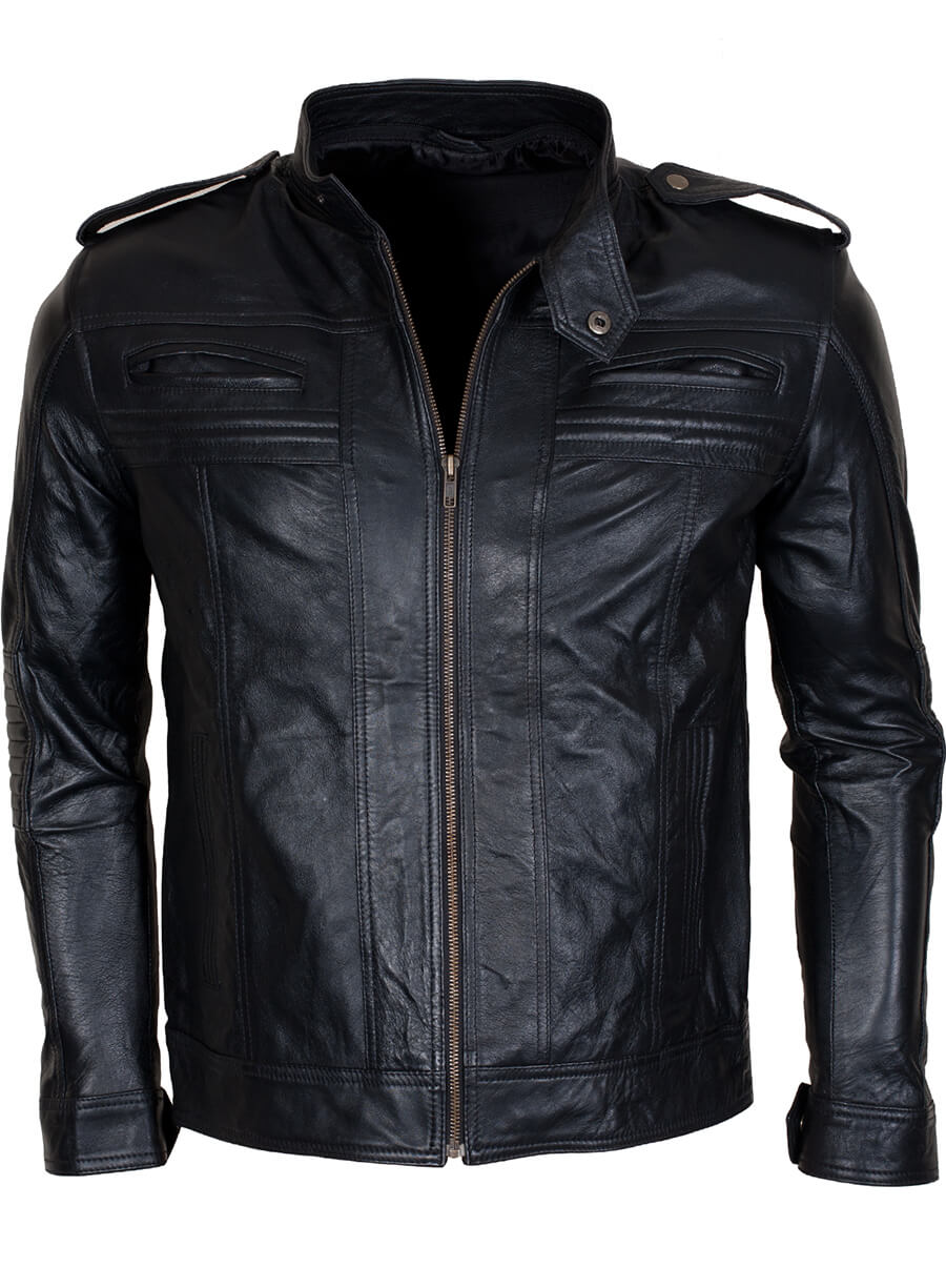 Harpoon TNA AJ Styles Inspired Black Faux Leather or Real Leather Hooded Jacket