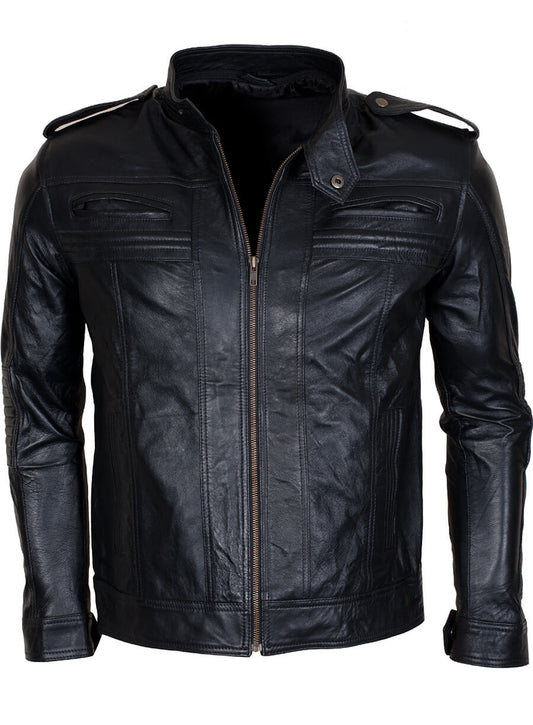 Harpoon TNA AJ Styles Inspired Black Faux Leather or Real Leather Hooded Jacket