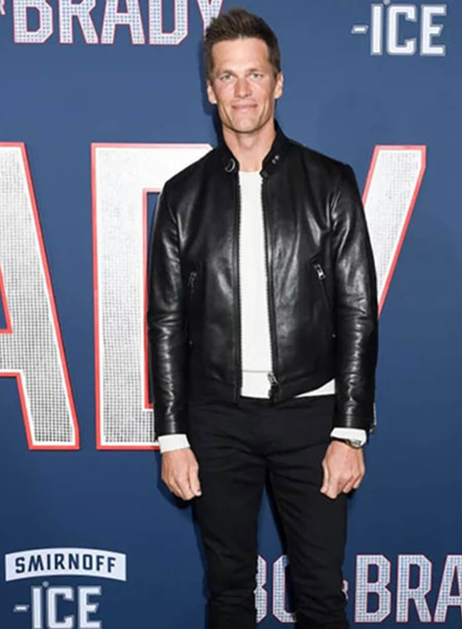 Harpoon Tom Brady Inspired Black Real Leather Leather Jacket