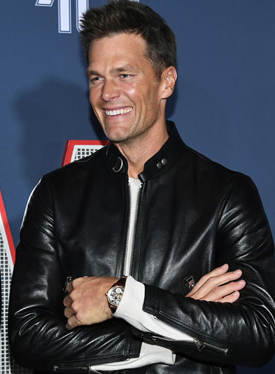 Harpoon Tom Brady Inspired Black Real Leather Leather Jacket