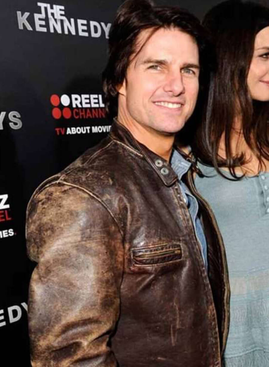 Harpoon Tom Cruise Distressed Inspired Distressed Brown Orignal Leather Leather Jacket